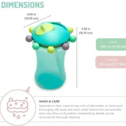 Melii - copo com canudinho de palha Abacus 2Pk, azul/menta Online