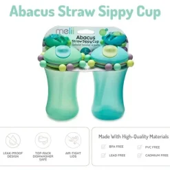 Melii - copo com canudinho de palha Abacus 2Pk, azul/menta Online