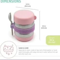 Melii - Jarra para alimentos de aço inoxidável, 10,1 onças, parede dupla, isolada a vácuo, rosa, roxo, cinza Online