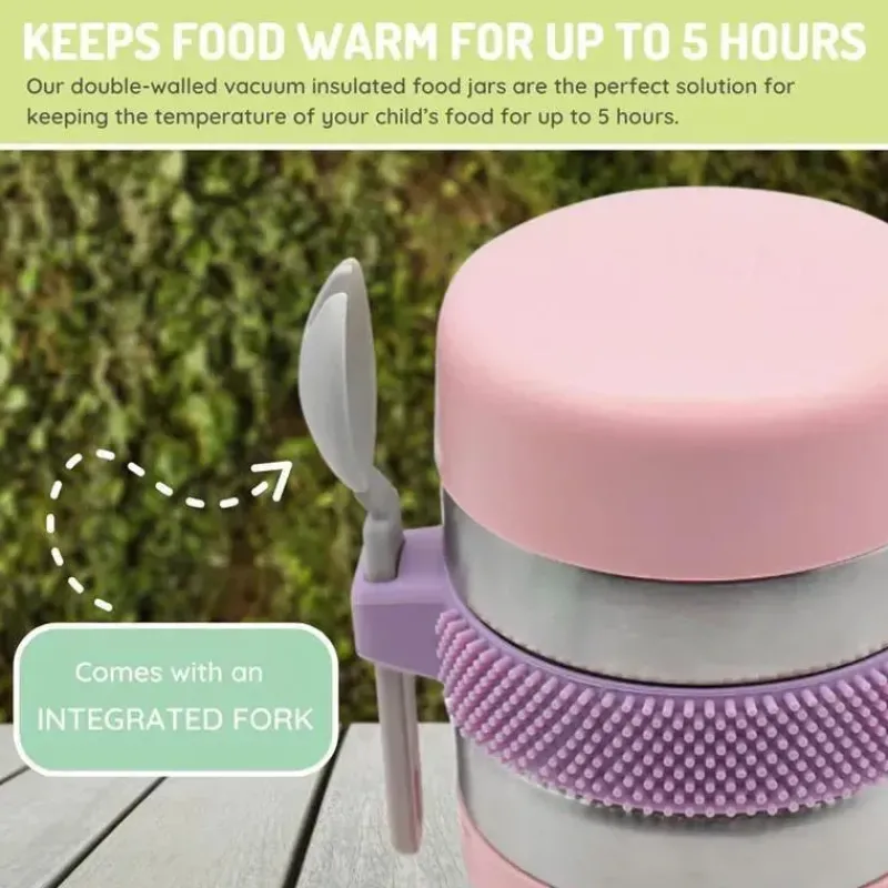 melii__jarra_para_aliment_SKUyda7bUA5_3.webp Melii - Jarra para alimentos de aço inoxidável, 10,1 onças, parede dupla, isolada a vácuo, rosa, roxo, cinza Online