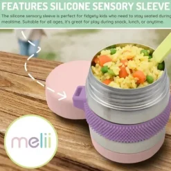 Melii - Jarra para alimentos de aço inoxidável, 10,1 onças, parede dupla, isolada a vácuo, rosa, roxo, cinza Online