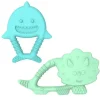 Melii - Mordedores para bebês, 100% silicone de qualidade alimentar, múltiplas texturas, sem BPA, dinossauro e tubarão Fashion