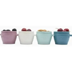 Melii - 4Pk Snap &amp; Go Recipientes para armazenamento de alimentos para bebês, 4 Oz Hot