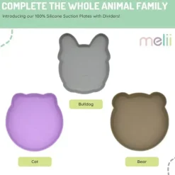 Melii - Placa de sucção dividida 100% silicone com divisórias removíveis, urso Online