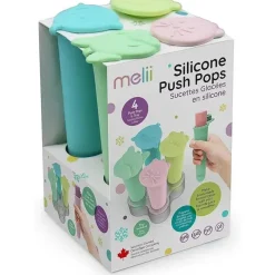 Melii - Push Pops de silicone, moldes para picolé de 4 unidades, tubarão, urso, buldogue e gato Outlet
