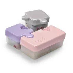 Melii - Recipiente de armazenamento de alimentos Puzzle Bento Box com 3 compartimentos Clearance