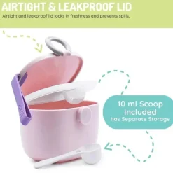 Melii - Recipiente de armazenamento de fórmulas para bebês com colher integrada, capacidade de 400ml / 13,5 onças, rosa Outlet