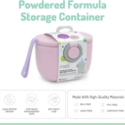 Melii - Recipiente de armazenamento de fórmulas para bebês com colher integrada, capacidade de 400ml / 13,5 onças, rosa Outlet
