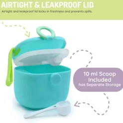 Melii - Recipiente de armazenamento de fórmulas para bebês com colher integrada, capacidade de 400ml / 13,5 onças, azul Online