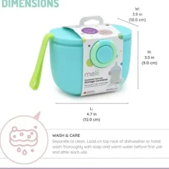 Melii - Recipiente de armazenamento de fórmulas para bebês com colher integrada, capacidade de 400ml / 13,5 onças, azul Online