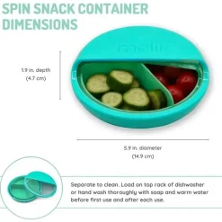 Melii - recipiente giratório para lanches com 3 compartimentos, azul Sale
