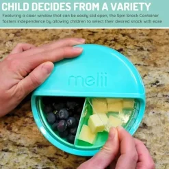 Melii - recipiente giratório para lanches com 3 compartimentos, azul Sale