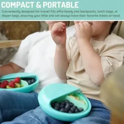 Melii - recipiente giratório para lanches com 3 compartimentos, azul Sale