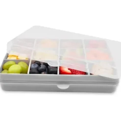 Melii - recipiente para lanches dividido com 12 compartimentos, cinza Hot