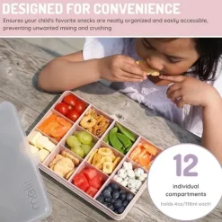 Melii - recipiente para lanches dividido com 12 compartimentos, cinza Hot