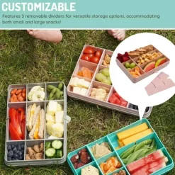 Melii - recipiente para lanches dividido com 12 compartimentos, rosa Discount