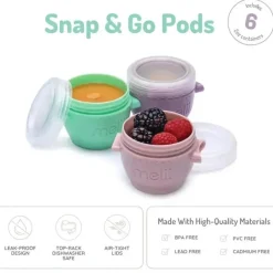 Melii - recipientes de armazenamento de comida para bebês Snap &amp; Go, 2 onças, pacote com 6 Clearance