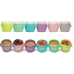 Melii - Recipientes de armazenamento de comida para bebê Snap & Go de 2 onças com tampas Best