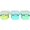 Melii - Recipientes de vidro para armazenamento de alimentos com capa de silicone, 5,4 onças, menta, azul, limão Outlet