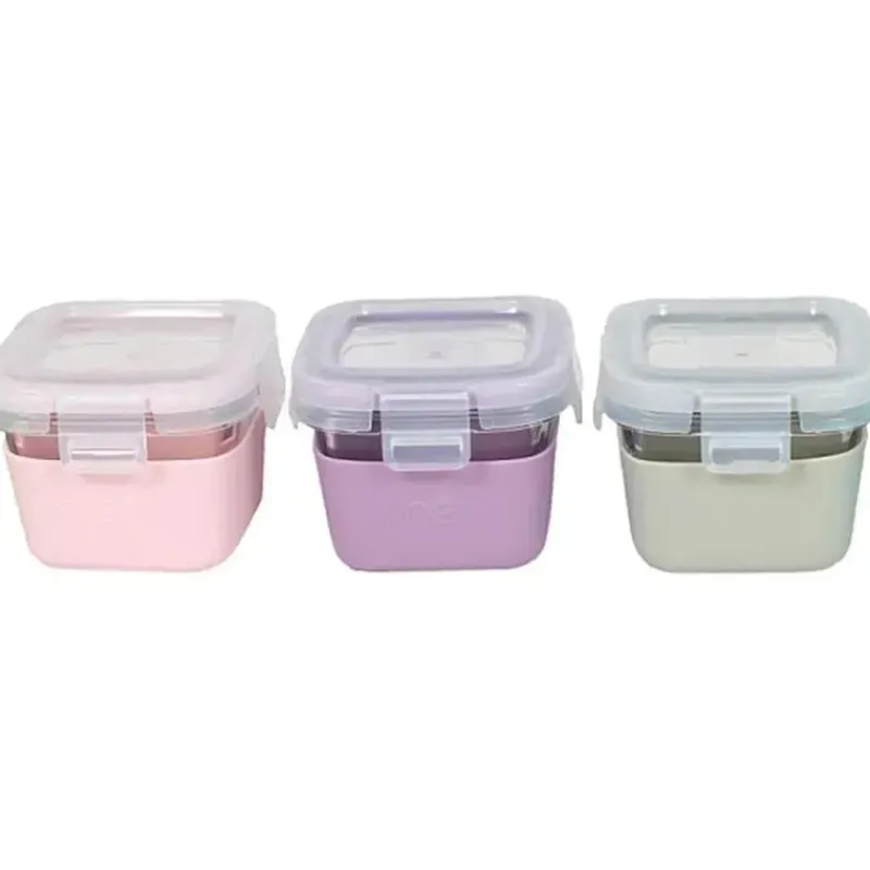 melii__recipientes_de_vid_SKUbIwnq8jS_0.webp Melii - Recipientes de vidro para armazenamento de alimentos com capa de silicone, 5,4 onças, rosa, roxo, cinza New