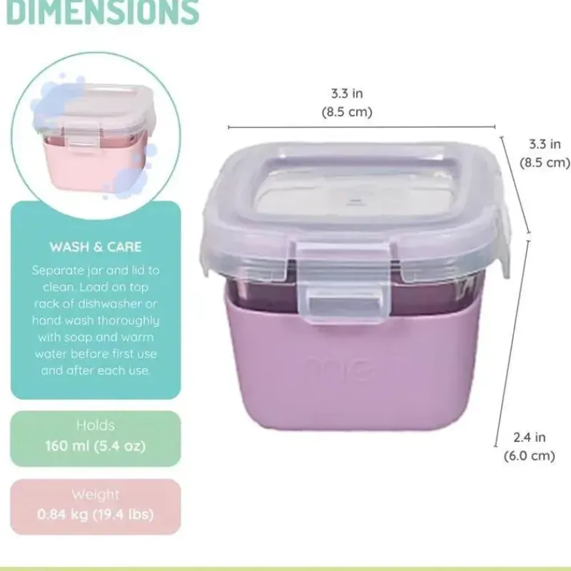 melii__recipientes_de_vid_SKUbIwnq8jS_1.webp Melii - Recipientes de vidro para armazenamento de alimentos com capa de silicone, 5,4 onças, rosa, roxo, cinza New