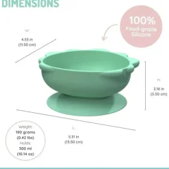 Melii - Ventosas de silicone para bebês e crianças pequenas, 10,1 onças - 2 unidades, Dino Green Sale