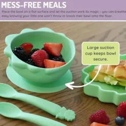 Melii - Ventosas de silicone para bebês e crianças pequenas, 10,1 onças - 2 unidades, Dino Green Sale