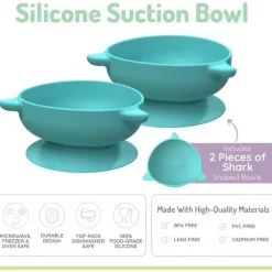 Melii - Ventosas de silicone para bebês e crianças pequenas, 10,1 onças - pacote com 2, azul tubarão Best