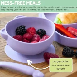Melii - Ventosas de silicone para bebês e crianças pequenas, 10,1 onças - pacote com 2, gato roxo Clearance