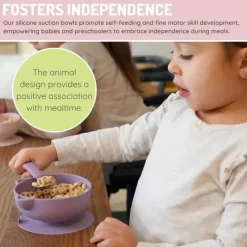 Melii - Ventosas de silicone para bebês e crianças pequenas, 10,1 onças - pacote com 2, gato roxo Clearance