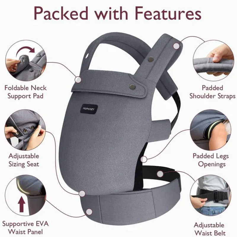 momcozy__baby_carrier_new_SKUcMyDwDm4_3.webp Momcozy - Baby Carrier Newborn To Toddler, Grey Clearance