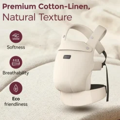 Momcozy - Baby Carrier With Natural Cotton Linen, Light Amber New