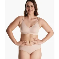 Momcozy - Yn46 Seamless Floral Push Up Nursing Bra-Oyster Pink, Xl Outlet