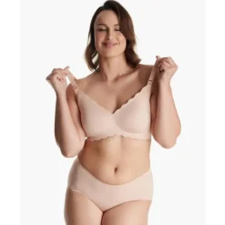Momcozy - Yn46 Seamless Floral Push Up Nursing Bra-Oyster Pink, Xl Outlet