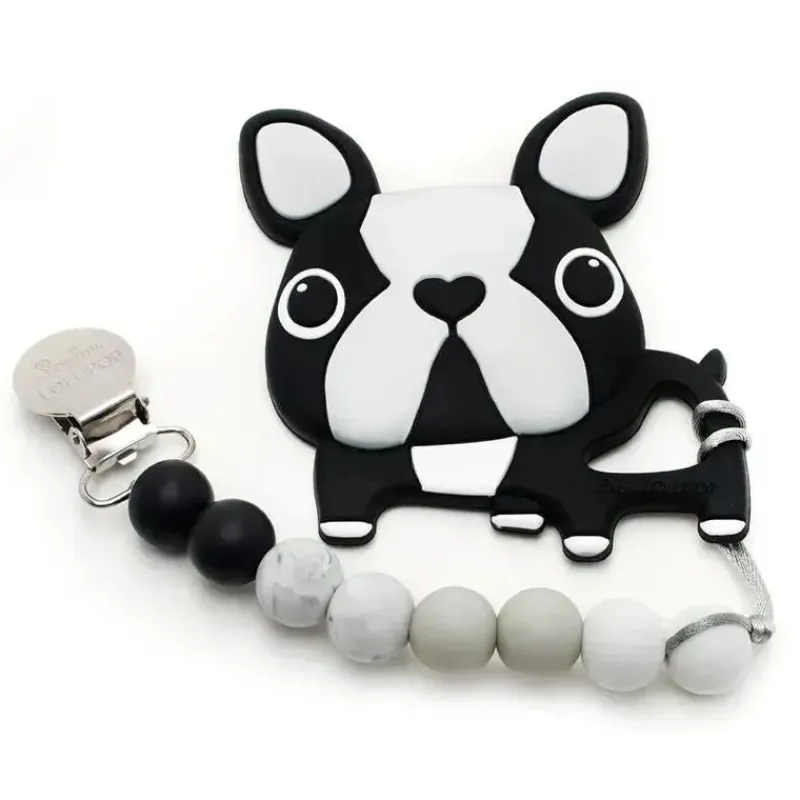 mordedor_de_silicone_loul_SKUqGIBK8nD_0.webp Loulou LOLLIPOP Mordedor de silicone com clipe Boston Terrier Preto New