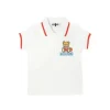 Moschino - Camiseta Polo de bebê menino com logotipo de urso de basquete, branco Best