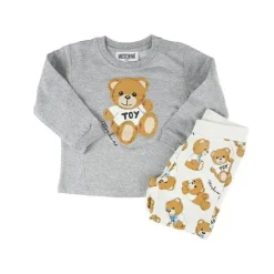Moschino Baby - Conjunto de camiseta com calça com estampa de urso, cinza Discount