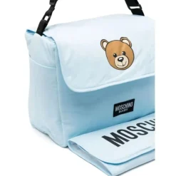 Moschino Baby - Diaper Bag With Changing Bear Logo Print, Light Blue Best
