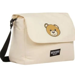 Moschino Baby - Diaper Bag With Changing Mt Bear Logo Print, Beige Clearance