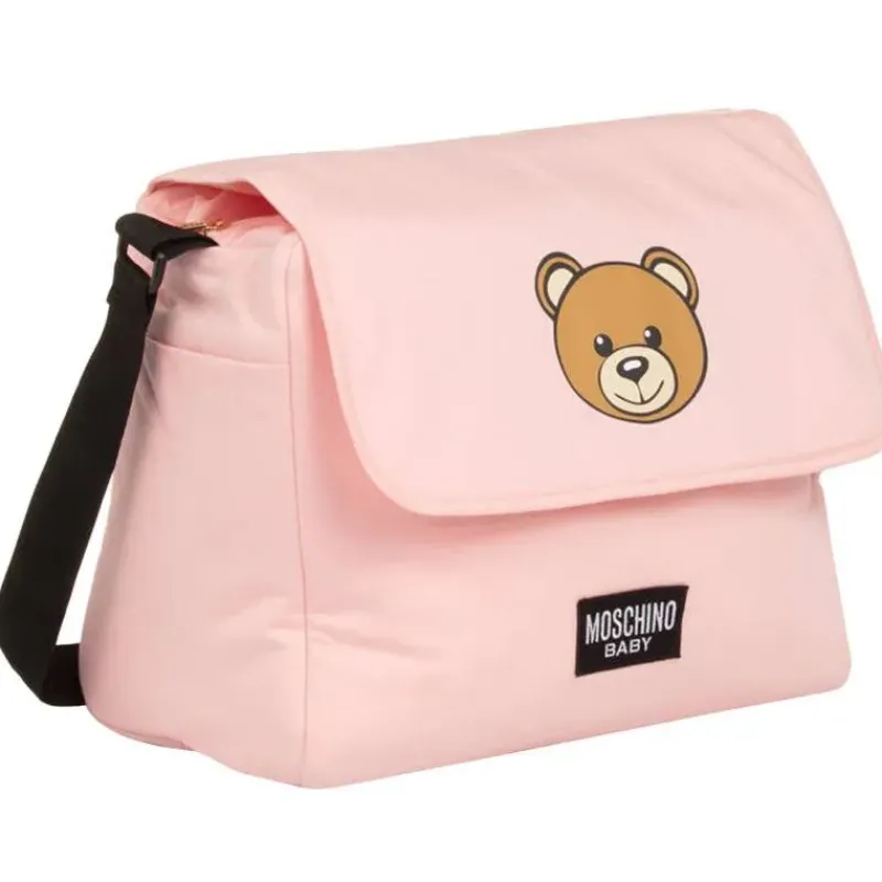 moschino_baby__diaper_bag_SKUPRnCQ85G_1.webp Moschino Baby - Diaper Bag With Changing Mt Bear Logo Print, Pink Sale