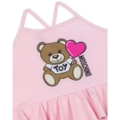 Moschino Baby - Girl Ruffled Swimsuit With Bear Heart Print, Light Pink Online