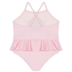 Moschino Baby - Girl Ruffled Swimsuit With Bear Heart Print, Light Pink Online