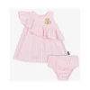 Moschino Baby - Girl Ruffled Gingham Dress W Bloomers White And Light Pink Discount