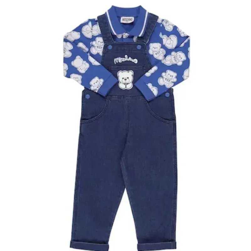 moschino_beb__menino_cami_SKUwrD8VdhQ_0.webp Moschino bebê - menino camisa pólo e conjunto de macacão de pelúcia, azul Discount