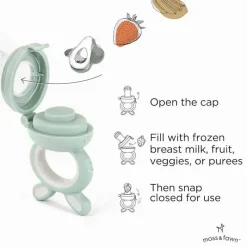 Moss u0026 Fawn Moss & Fawn - Alimentador de forragem, brinquedo de dentição de comida para bebê congelada de silicone calmante, samambaia Online