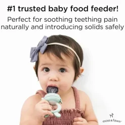 Moss u0026 Fawn Moss & Fawn - Alimentador de forragem, brinquedo de dentição de comida para bebê congelada de silicone calmante, samambaia Online