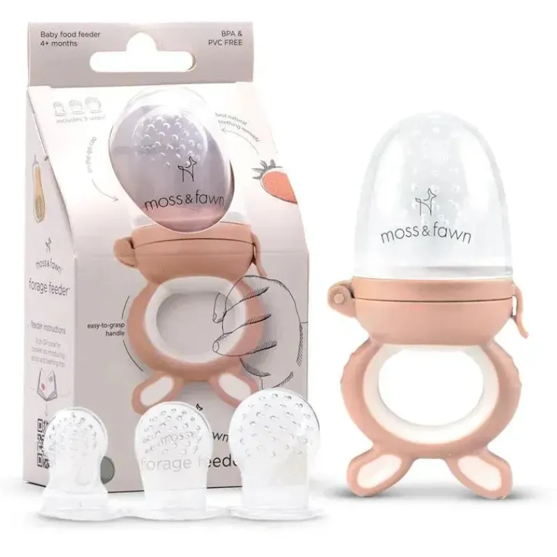 moss_ampamp_fawn__aliment_SKUn9s5mPhj_0.webp Moss u0026 Fawn Moss & Fawn - Alimentador de forragem, brinquedo de dentição de comida para bebê congelada de silicone calmante, Bloom Hot