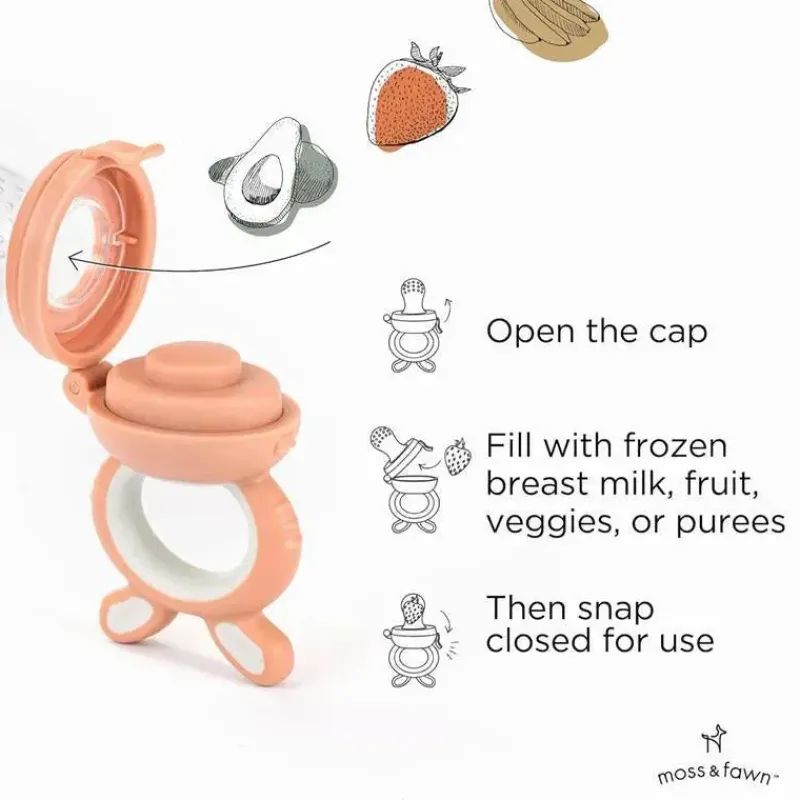 moss_ampamp_fawn__aliment_SKUn9s5mPhj_4.webp Moss u0026 Fawn Moss & Fawn - Alimentador de forragem, brinquedo de dentição de comida para bebê congelada de silicone calmante, Bloom Hot