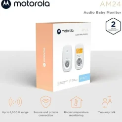 Motorola - AM24 Audio Baby Monitor com tela LCD Discount
