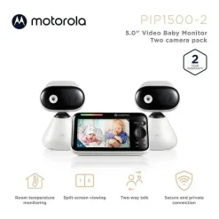 Motorola - Monitor de bebê com vídeo panorâmico/tilt manual 5 Vga - Pacote de 2 câmeras New